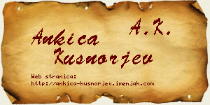 Ankica Kušnorjev vizit kartica